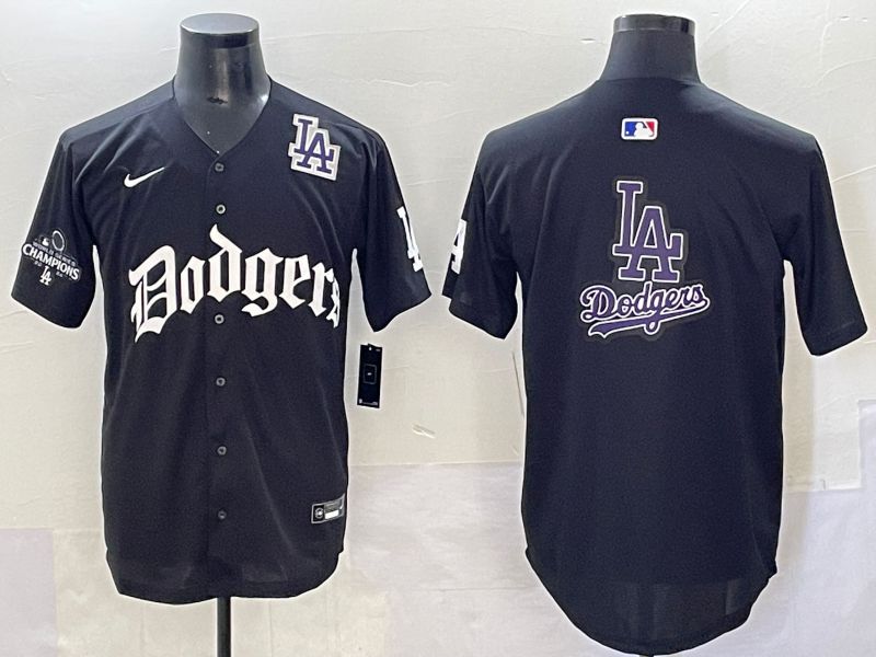 Men 2025 Los Angeles Dodgers Blank Black Seventh generation Joint Name Nike MLB Jersey style 5
